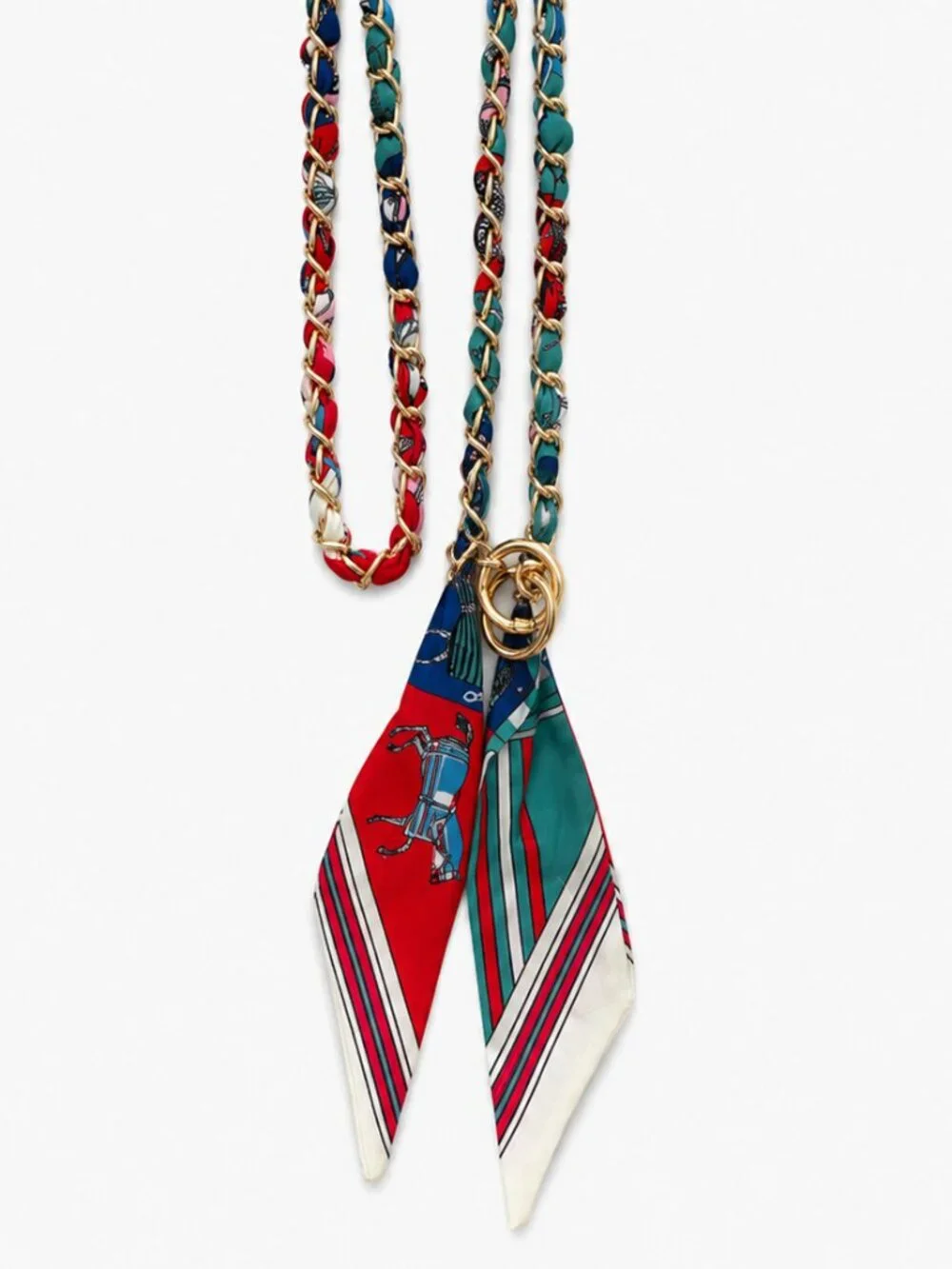 Ribbon Chain Phone Crossbody Lanyard with clear Tether Patch